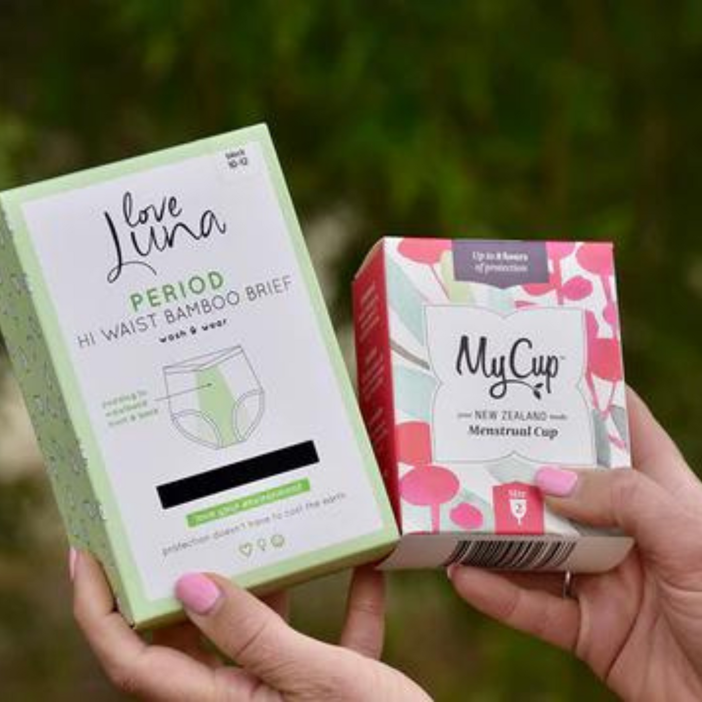 MyCup Menstrual Cup Size 2 + Love Luna Luxe Period Brief Black Packaging