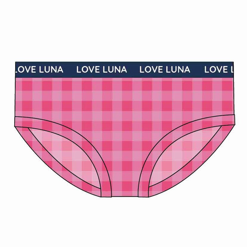 First Period Boyleg Brief – Pink Gingham