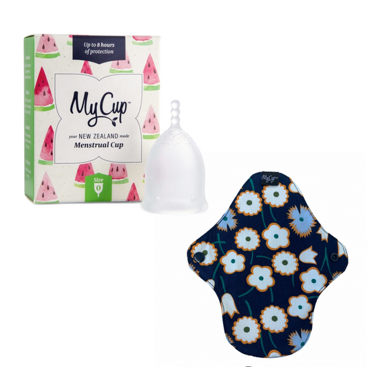 MyCup™ Menstrual Cup Size 0 + Reusable SUPER Pad Bundle