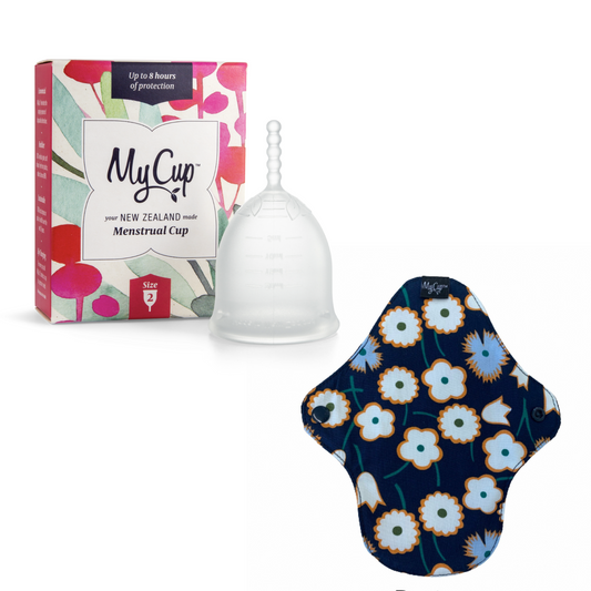 MyCup™ Menstrual Cup Size 2 + Reusable SUPER Pad Bundle