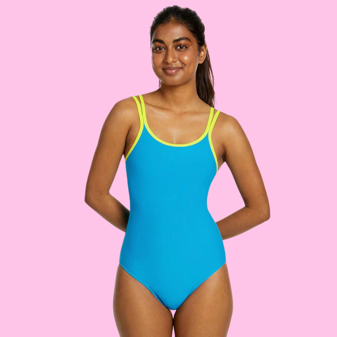 Love Luna Tween/Teen Girls Period Swim One Piece - Azure Blue