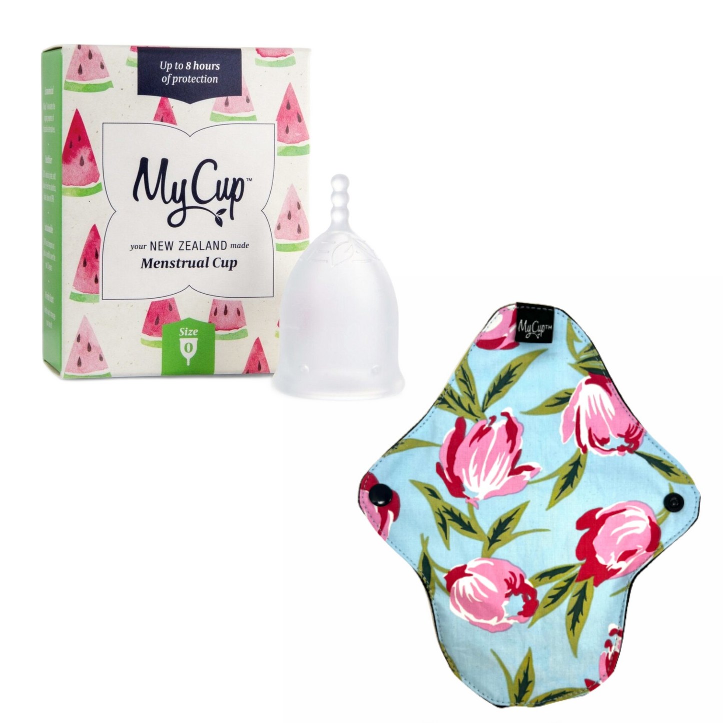 MyCup™ Menstrual Cup Size 0 + Reusable SUPER Pad Bundle
