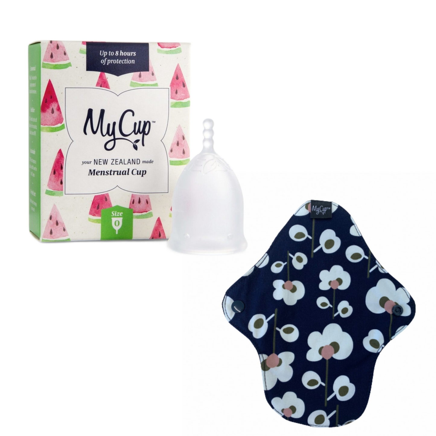 MyCup™ Menstrual Cup Size 0 + Reusable SUPER Pad Bundle