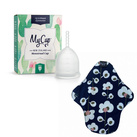MyCup™ Menstrual Cup Size 1 + MyCup Reusable Super Pad Bundle