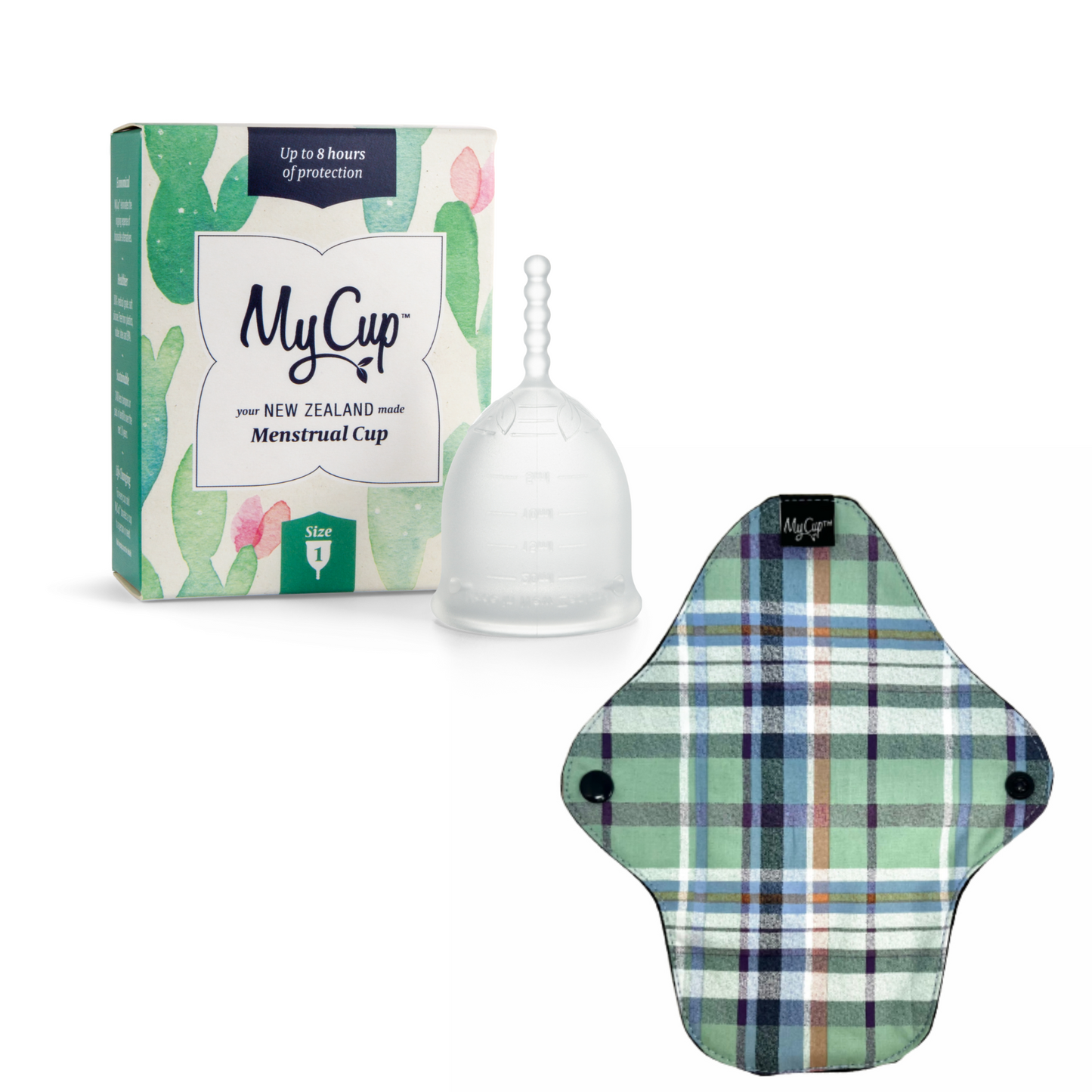 MyCup™ Menstrual Cup Size 1 + MyCup Reusable Super Pad Bundle